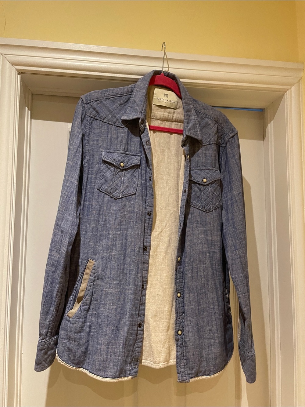 Scotch & Soda Western Shirt Jacket Blue Chambray Cowboy  L